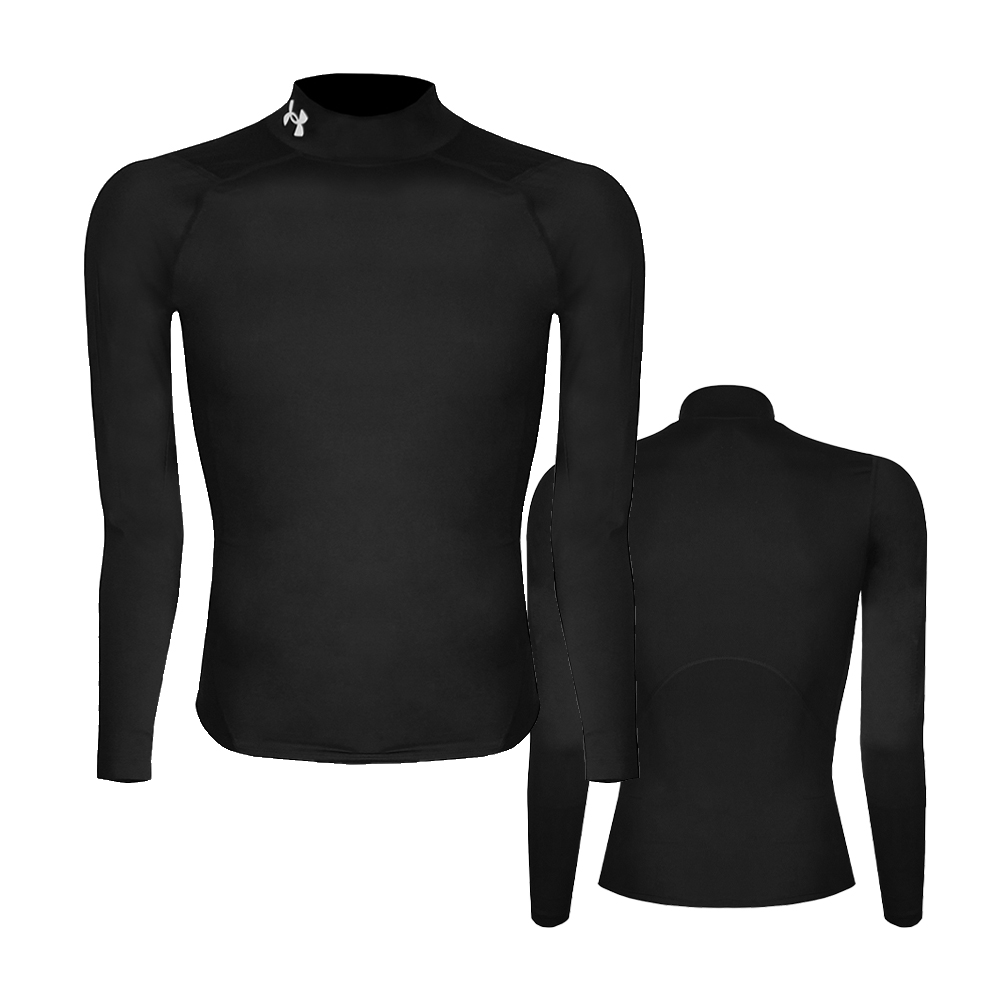 언더아머 HEATGEAR 컴프레션 모크 긴팔 티셔츠 블랙 - 상품 이미지