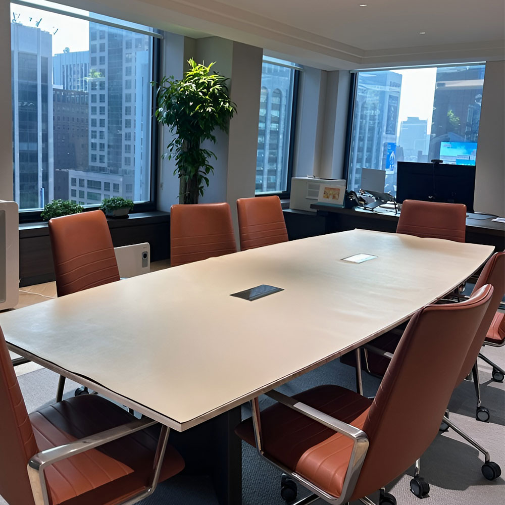 꼬꼬미 국내제조 테이블매트 세라믹 유리대용 가죽식탁매트 방수 보호커버 화이트 40x130