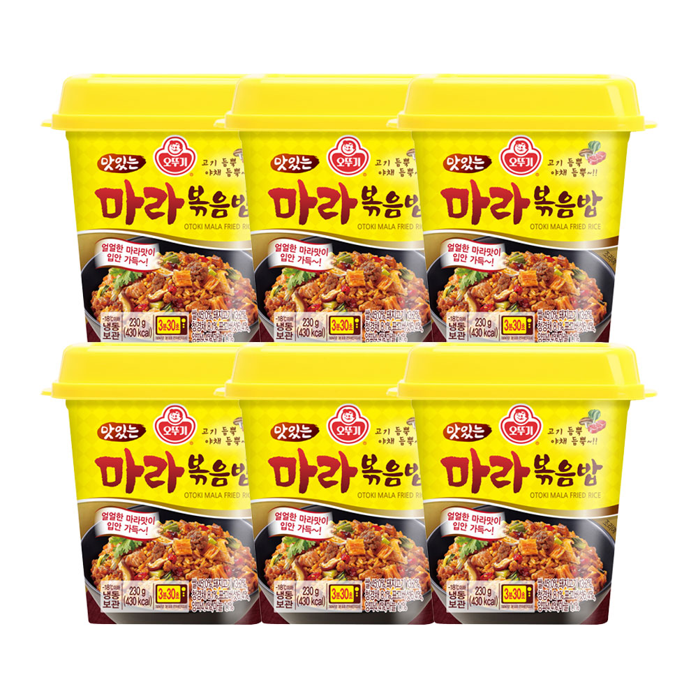 오뚜기 마라볶음밥 용기 230g 6개 - 상품 이미지