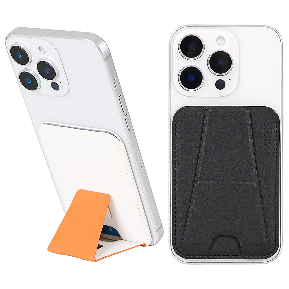 온아워 맥세이프 카드지갑 그립톡 거치대 아이폰 갤럭시 가죽 케이스 교통카드