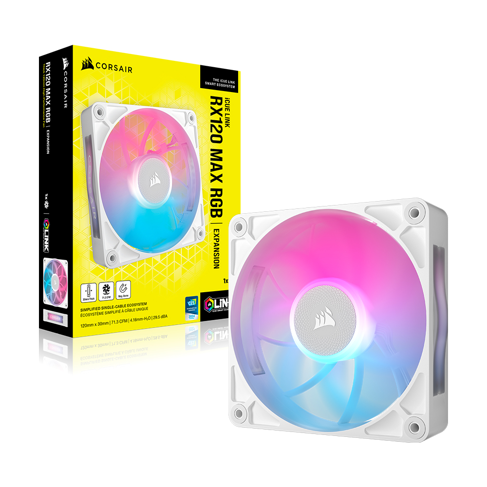 커세어 iCUE LINK RX120 MAX RGB 화이트, 1팩