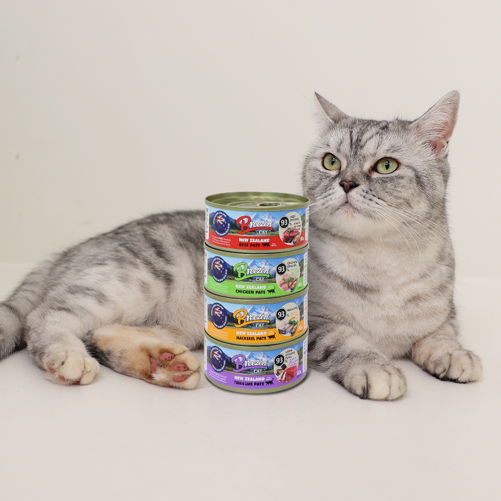 브리젠 뉴질랜드산 전연령 고양이 주식캔 습식사료 파테 콤보, 80g, 4개 제품 이미지