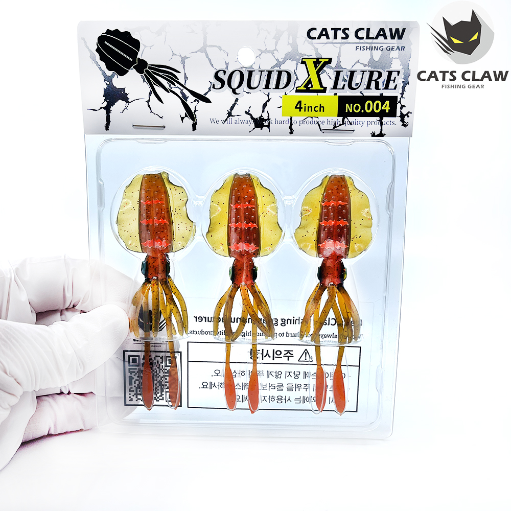 캣츠크로우 스퀴드엑스 광어웜 다운샷웜 004 모터오일, 10cm(4인치) - 메인 이미지