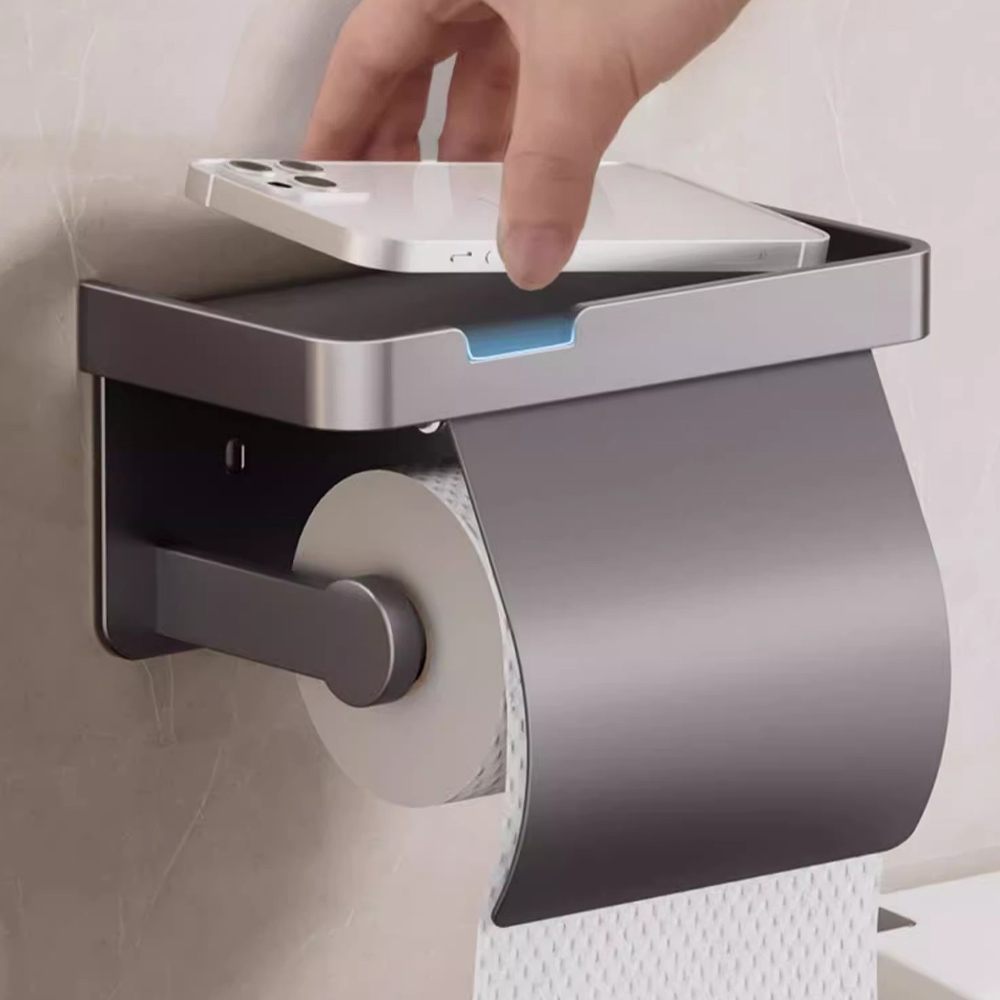 닥터모노 화장실휴지걸이 무타공 선반휴지걸이 욕실