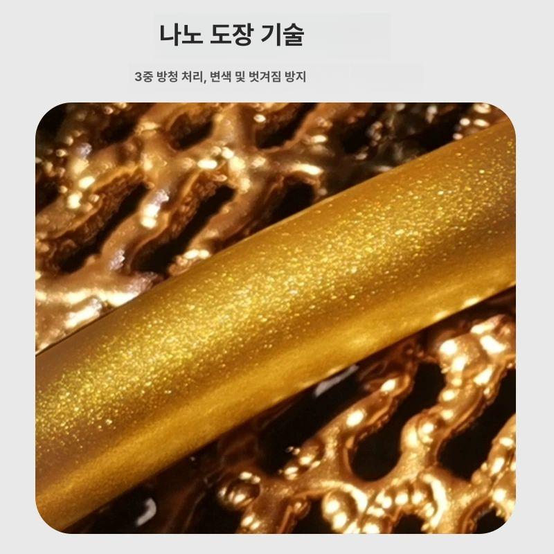 드레스룸 행거 선반 의류 수납 진열대 시스템 골드 수납선반 스탠드옷걸이 45cm 금색 지지대 + 화이트 대리석 받침 - 상세 이미지 5
