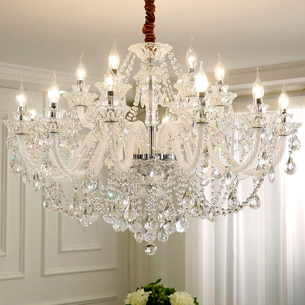 샹들리에 조명 샹드리에 대형 거실 크리스탈 샹제리제 18등 화이트
