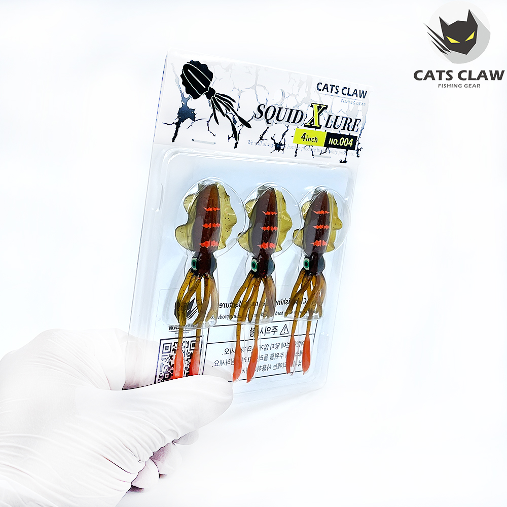 캣츠크로우 스퀴드엑스 광어웜 다운샷웜 004 모터오일, 10cm(4인치) - 상세 이미지 2