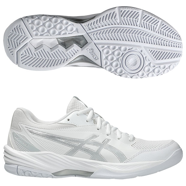 아식스 asics 업코트 6 여성 핸드볼화 1072A107-100 화이트x퓨어실버 - 상세 이미지 3