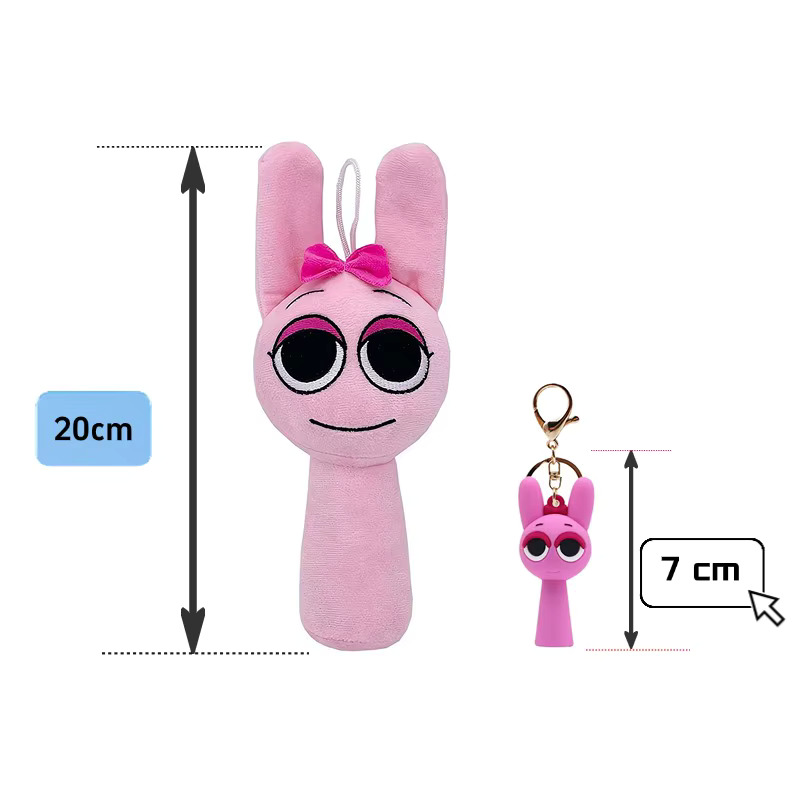 sprunki 스프런키 레디 오렌 핑키 웬다 초등 학생 학교 실내화 가방 백팩 굿즈 같은 캐릭터 3D 실리콘 키체인 Sprunki 봉제 인형 영화 게임... 