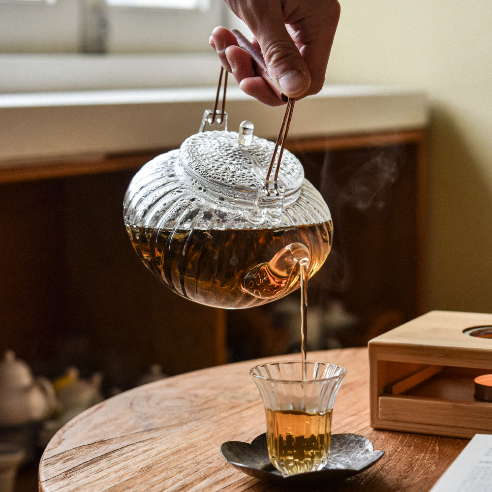 [차주전자] 부부티 라운드 내열유리 티포트 티팟 550ml