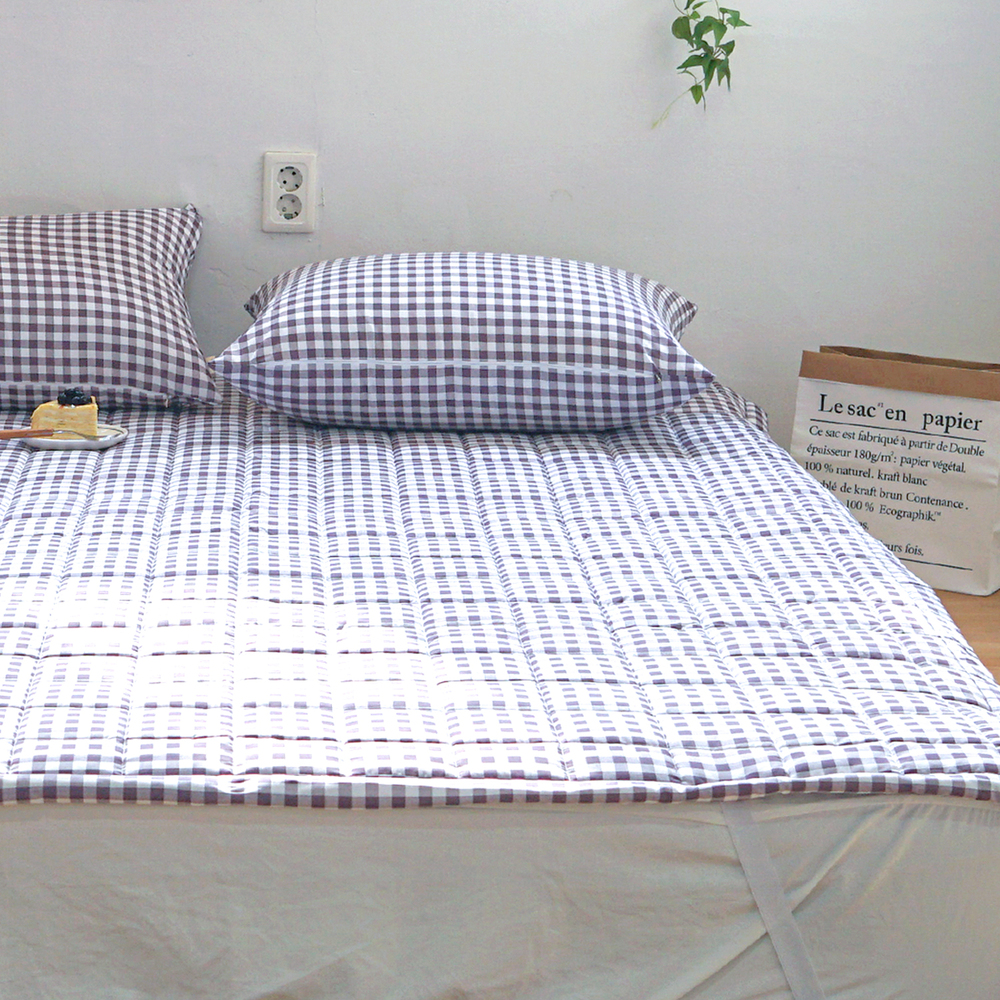 드림체크 먼지없는 사계절 고정밴딩 침대패드 그레이프 퍼플, Q(퀸)