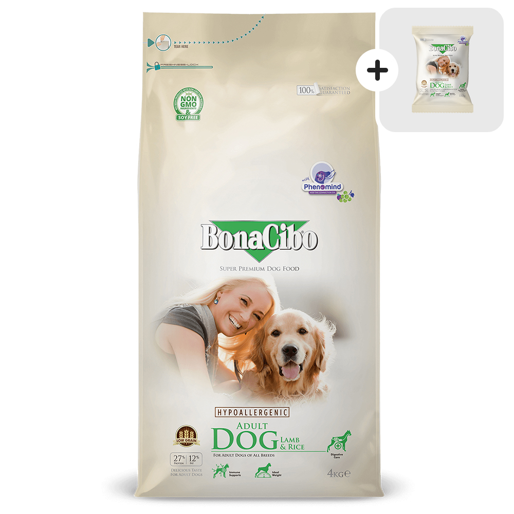 보나시보 어덜트 독 4kg 강아지사료+샘플사료 100g