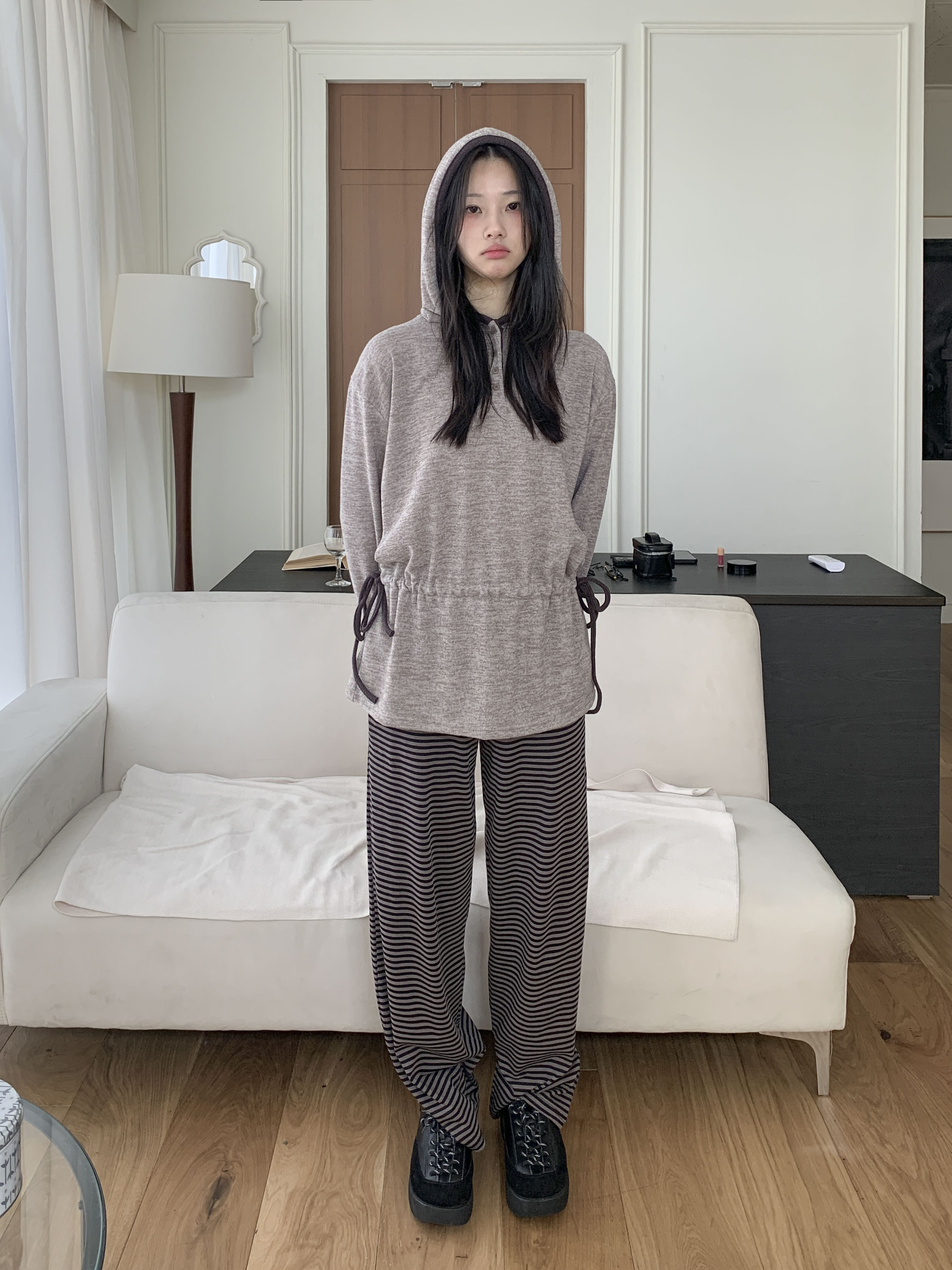 [빈티지♥/하체커버] 밀루 스트라이프 단가라 밴딩 팬츠 3color 상세 이미지 10