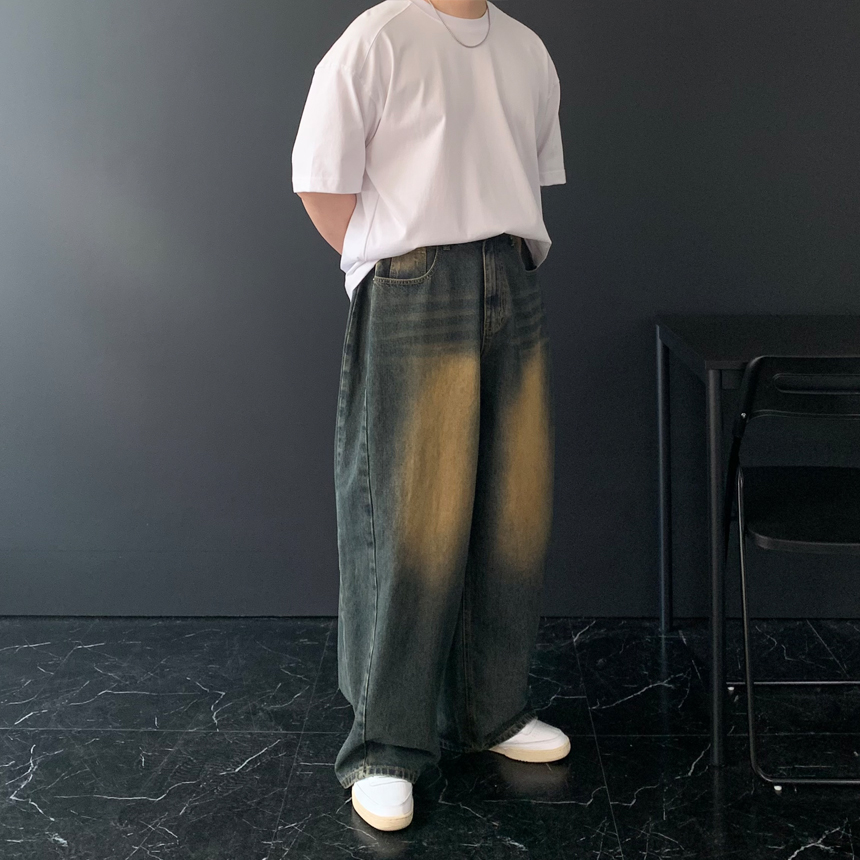 벌룬핏청바지 벌룬데님 통청바지 남자와이드청바지 이미지 8
