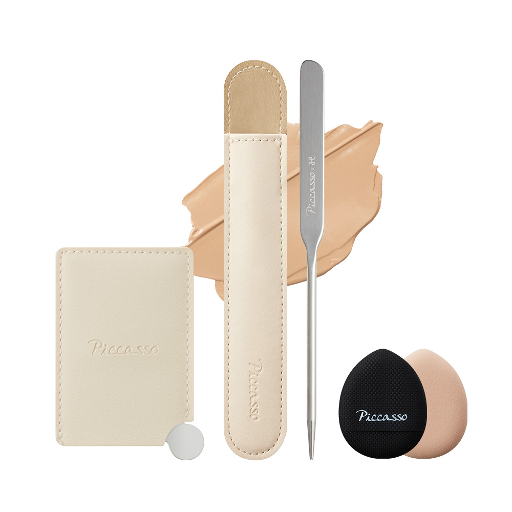 [피카소X함경식] 메이크업 스파츌라+미니 믹싱 팔레트 기획세트(+마이크로 퍼프2p)(N배송)