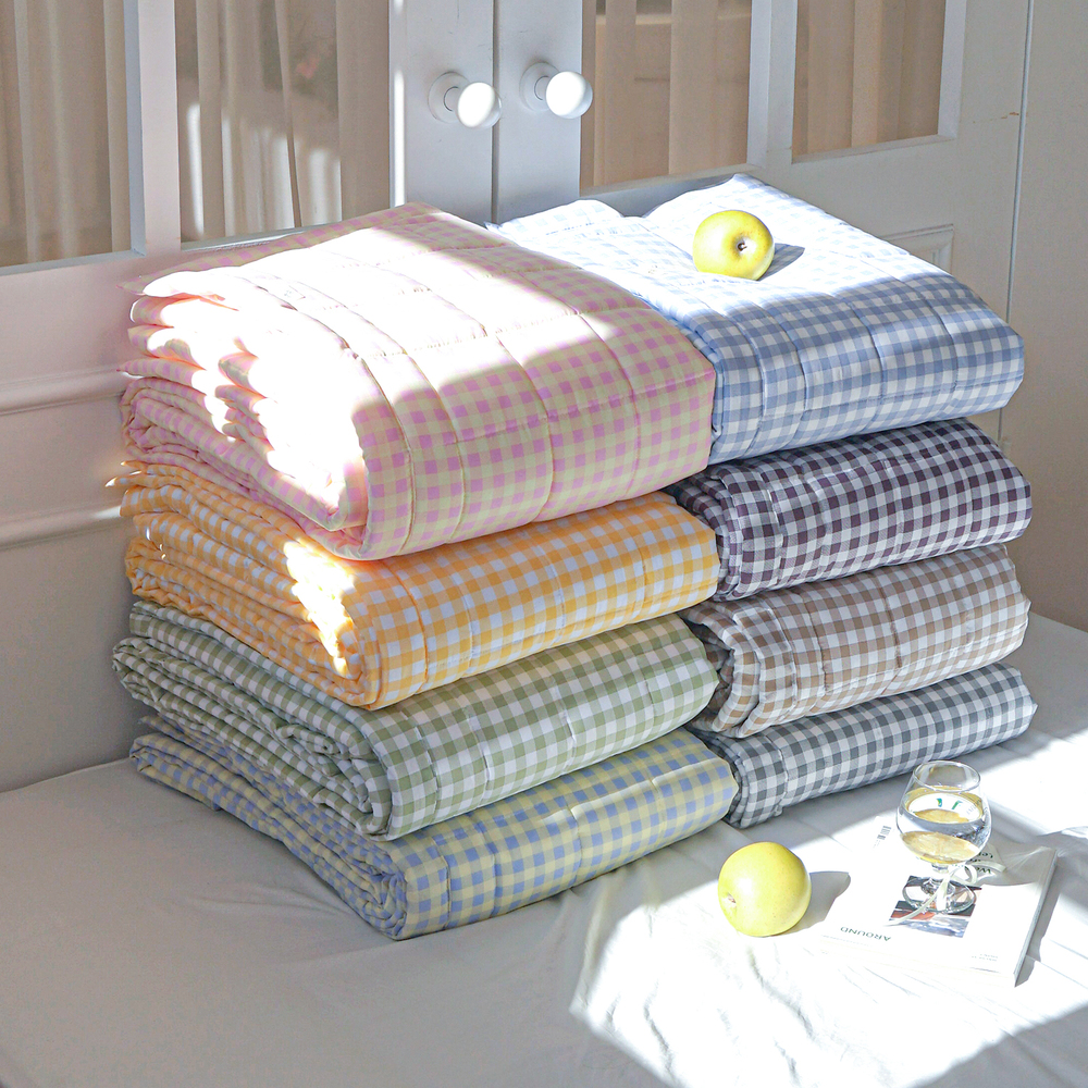 드림체크 먼지없는 사계절 고정밴딩 침대패드 블루 레몬, SS(슈퍼싱글)