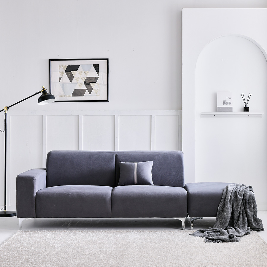 이노센트 다운 아쿠아텍스 패브릭 소파 스툴포함, 그레이, 3인용