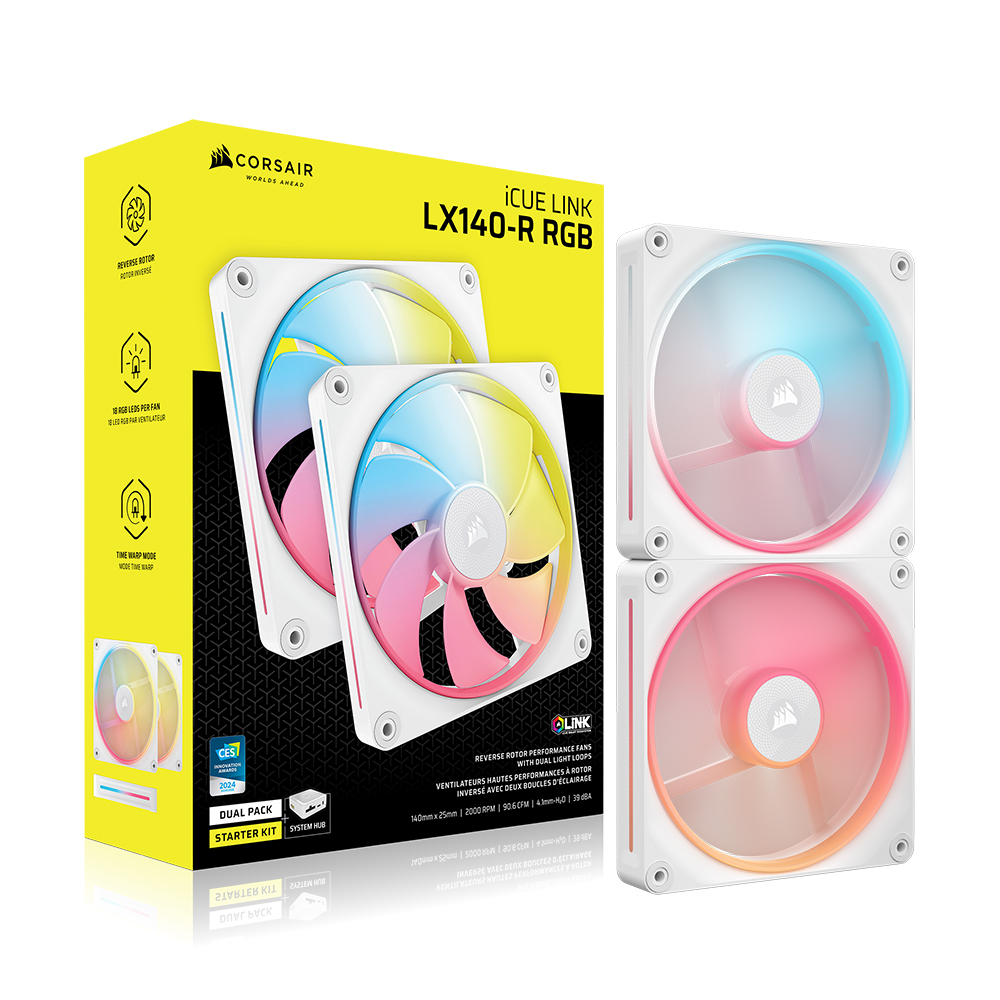 커세어 LX140-R RGB STARTER KIT Reverse 화이트, 2팩 - 메인 이미지