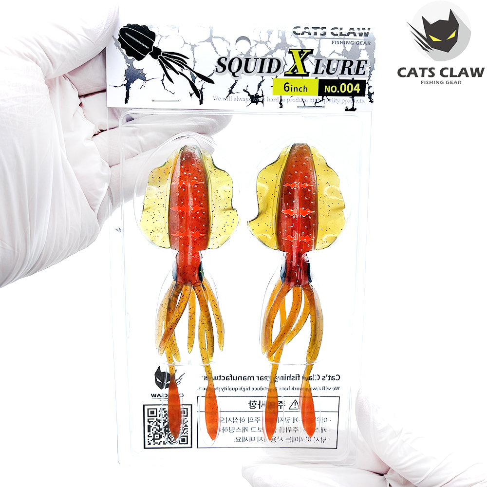 캣츠크로우 스퀴드엑스 광어웜 다운샷웜 004 모터오일, 15cm - 메인 이미지