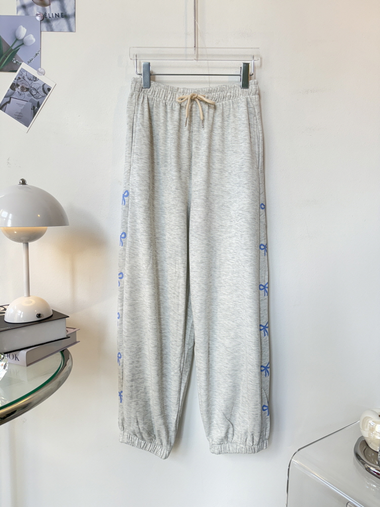 리본 프린트 쭈리 트랙 조거 트레이닝 팬츠 - 상품 이미지