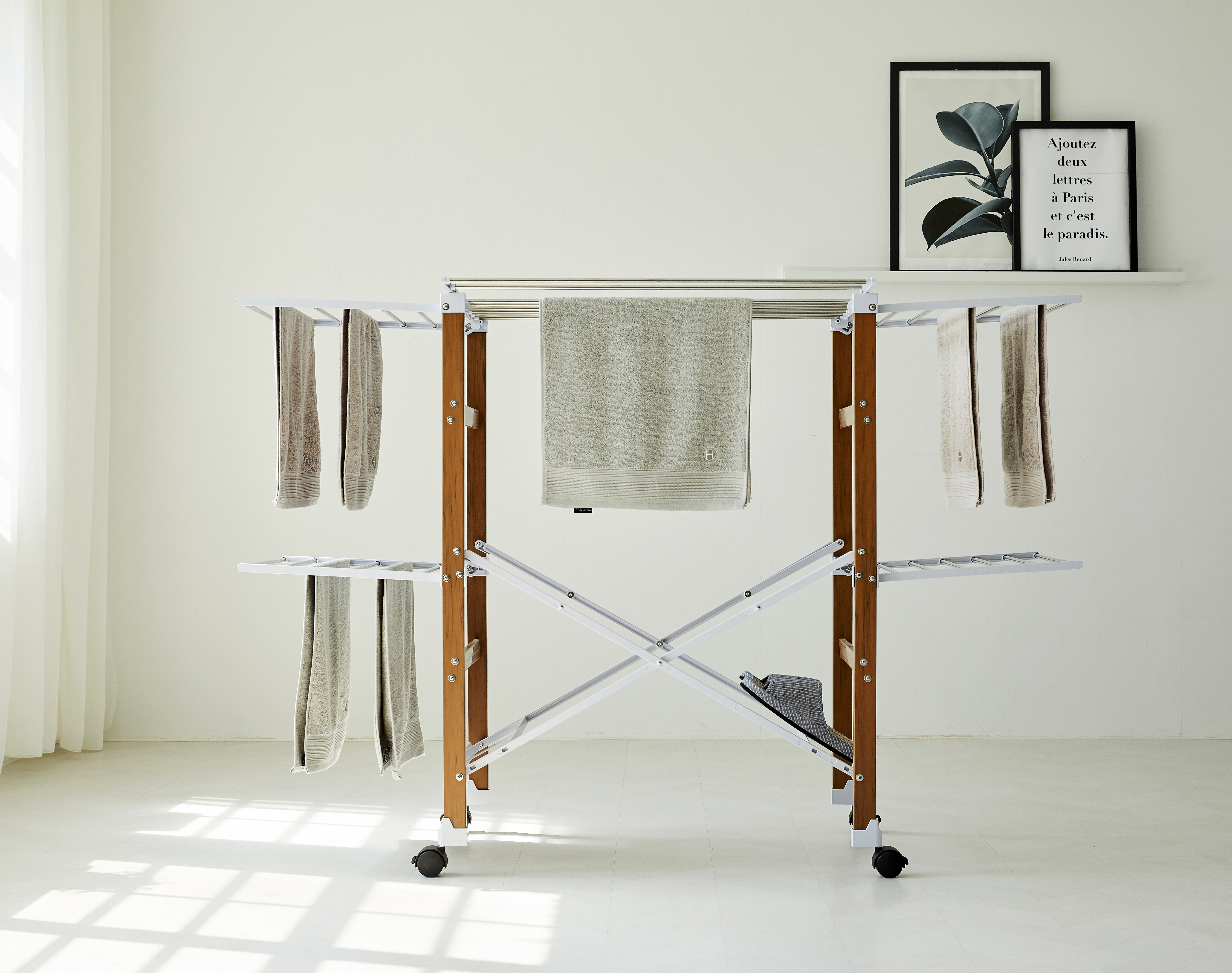 씨에스리빙 튼튼한 대형 접이식 빨래건조대 이불건조대 홀직