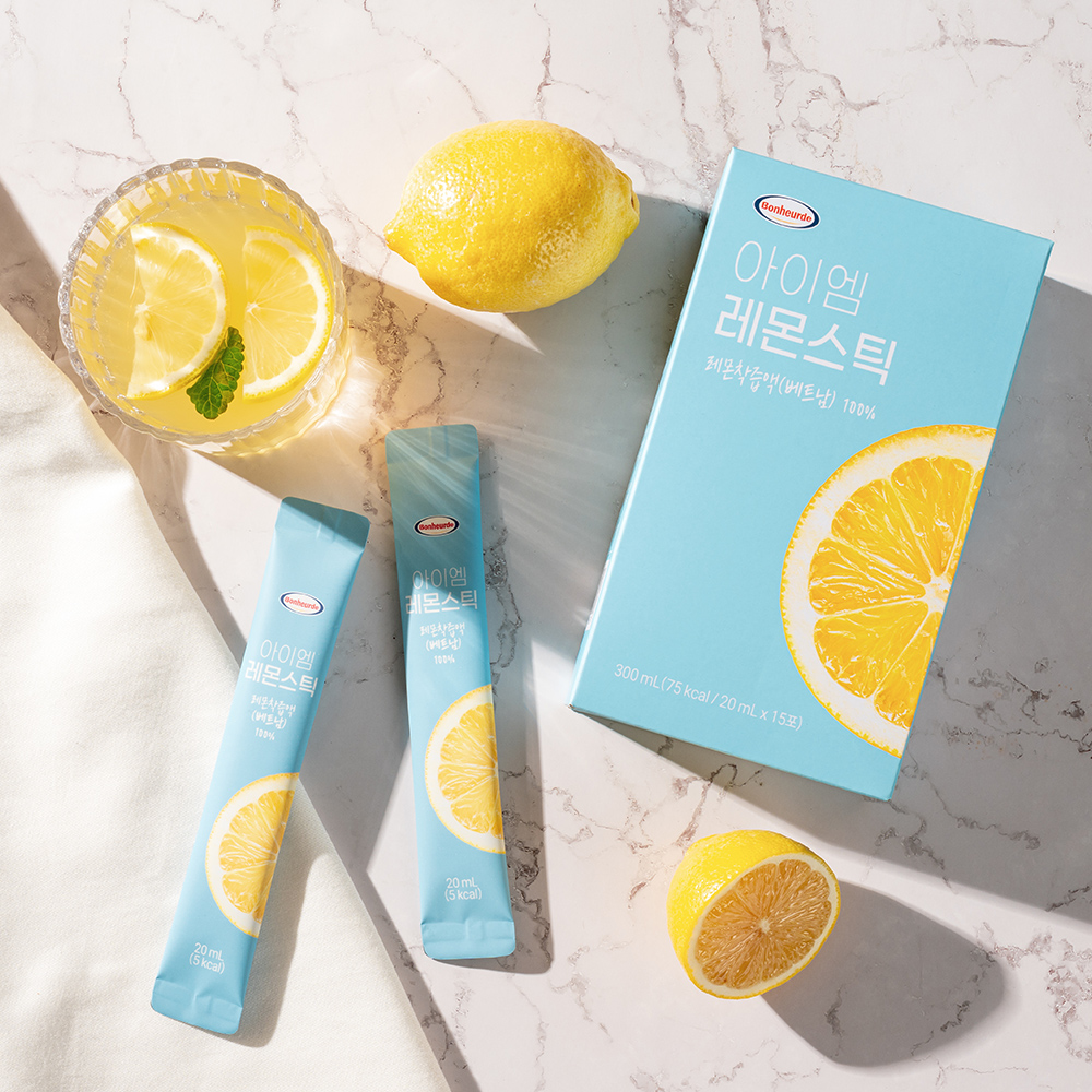 [100% NFC 레몬15개 착즙] 보넬드 아이엠 레몬 즙 스틱 원액 수 300ml, 4개 - 상세 이미지 5
