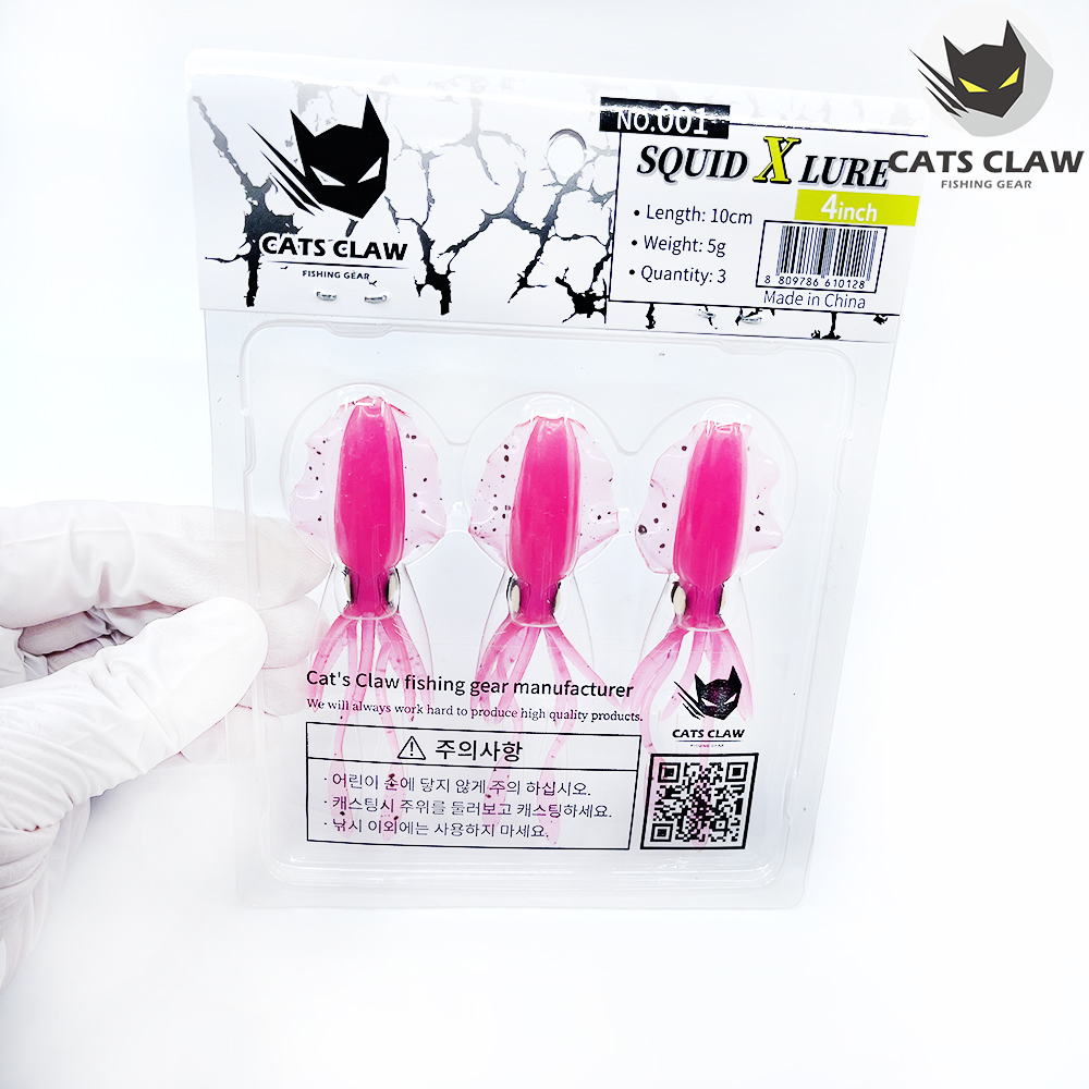 캣츠크로우 스퀴드엑스 광어웜 다운샷웜 001 핫핑크, 10cm(4인치) - 상세 이미지 3