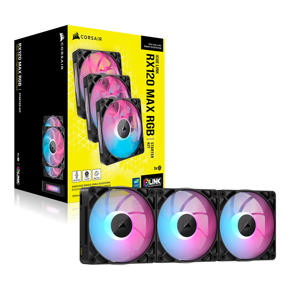 커세어 iCUE LINK RX120 MAX RGB 블랙, 3팩