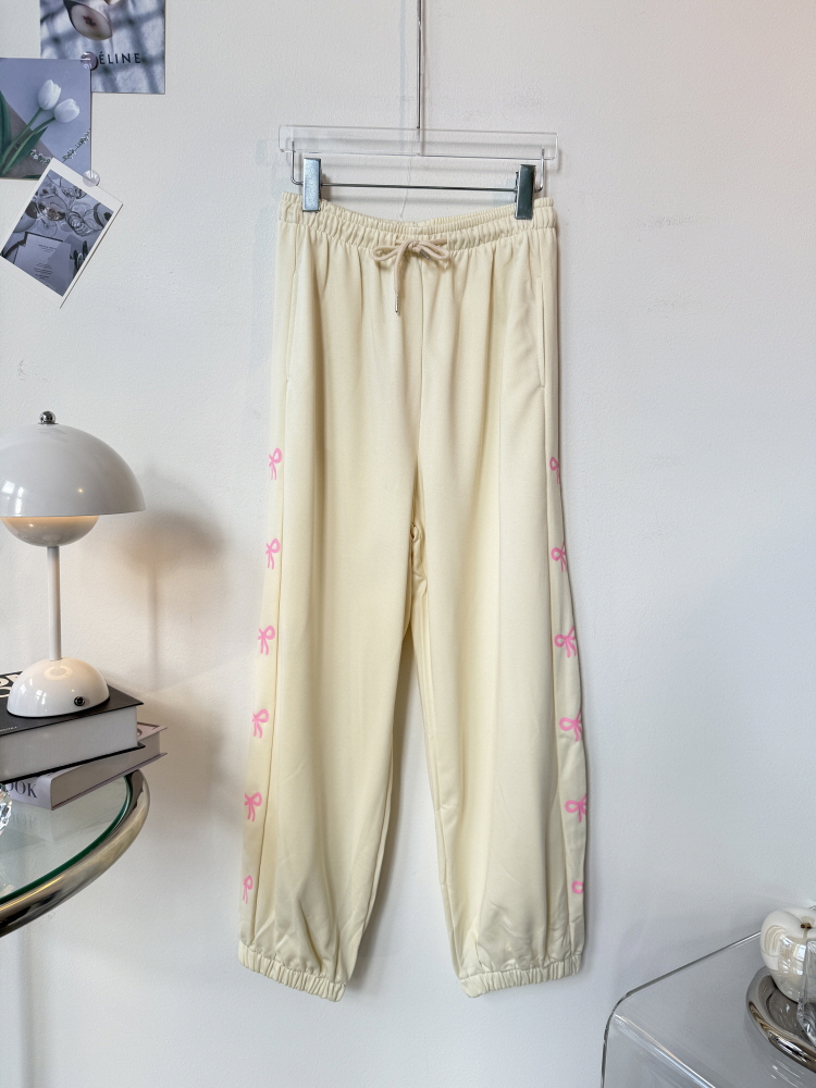 리본 프린트 쭈리 트랙 조거 트레이닝 팬츠 - 상세 이미지 2