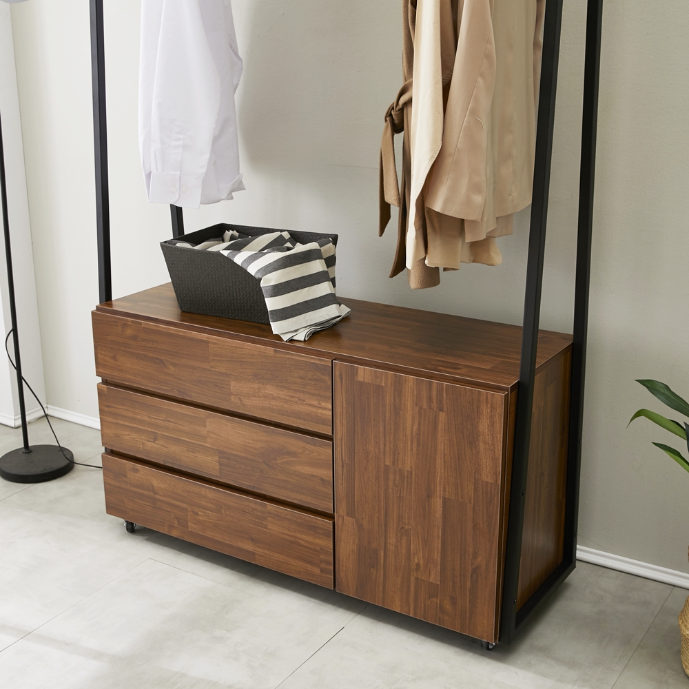 비바 서랍식행거 철제 시스템 일자 바퀴달린 이동식 3단 1200 - 상세 이미지 5