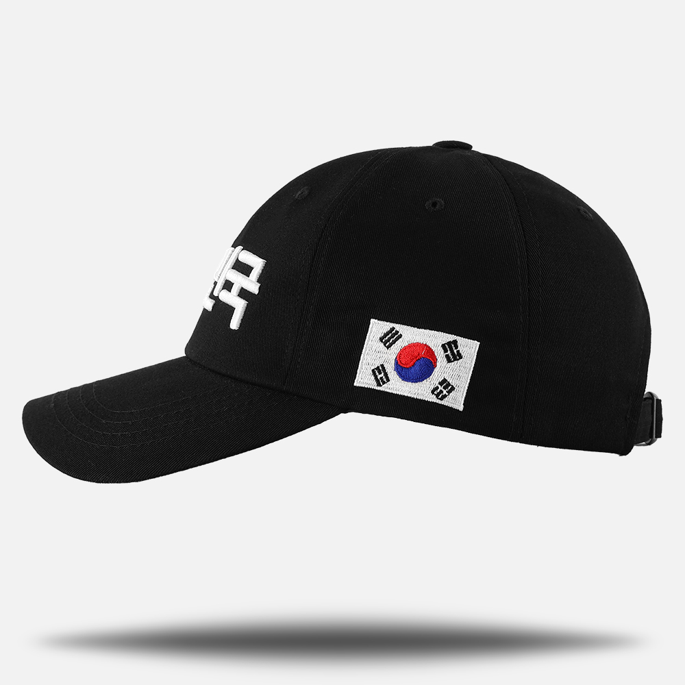 국내제작 대한민국 태극기 자수 볼캡 코튼 캡 모자 롱챙 야구모자 - 상세 이미지 3