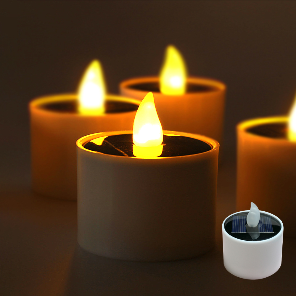 LED 양초 캔들 촛불 조명 인테리어 무드등 초 식탁등 태양광 크리스마스 태양열 티라이트 - 상품 이미지