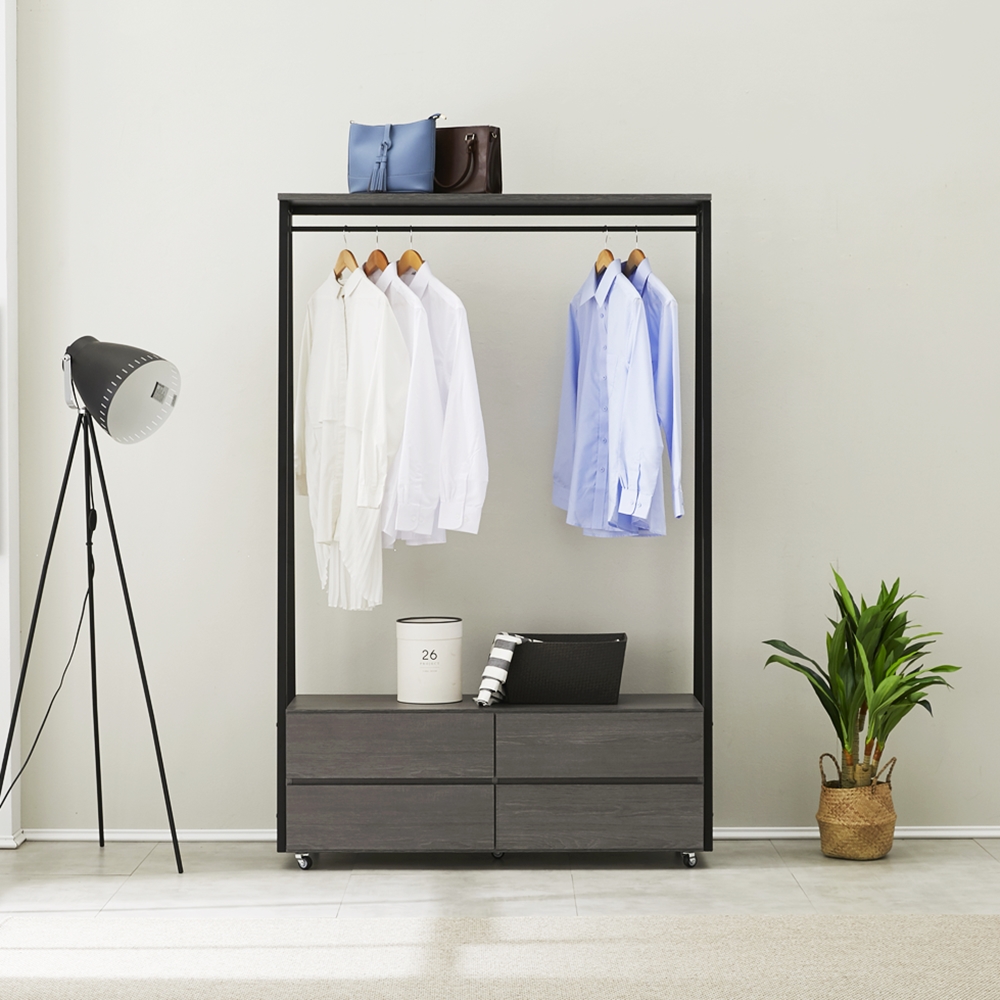 비바 서랍식행거 철제 시스템 일자 바퀴달린 이동식 2단 1200 - 상세 이미지 2