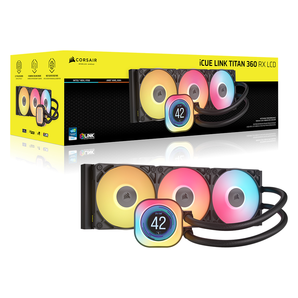 커세어 iCUE LINK TITAN 360 RX LCD 수냉쿨러 블랙
