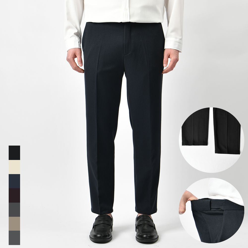 남자 슬랙스 정장바지 히든밴딩 스판 링클프리 9부 10부 바지