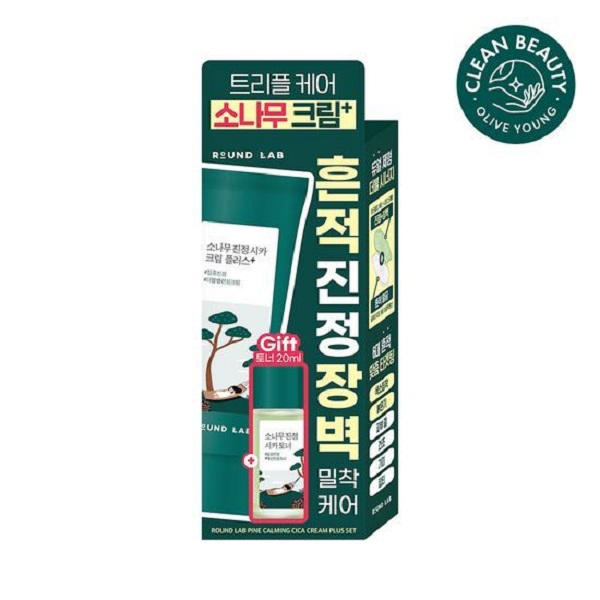 라운드랩 소나무 진정 시카 크림 플러스 60ml 기획 (+토너 20ml) : 뷰티에스제이