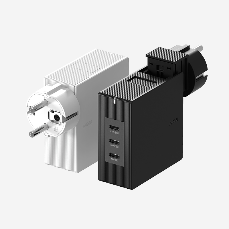 USB PD 100W 여행용 접지 멀티 초고속충전기 GT210 블랙