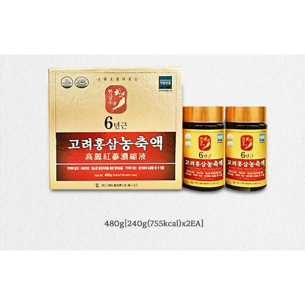 6년근 고려홍삼 농축액 100% 240g 2병세트 면역력 증진 피로회복 체력강화 건강보조식품 홍삼효능 자연건강 혈액순환 : 은양상점