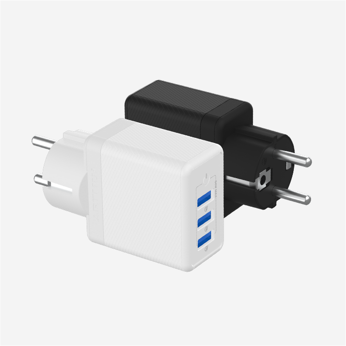 3포트 퀵차지3.0 GaN 접지 고속 멀티 충전기 54W GQ110 화이트