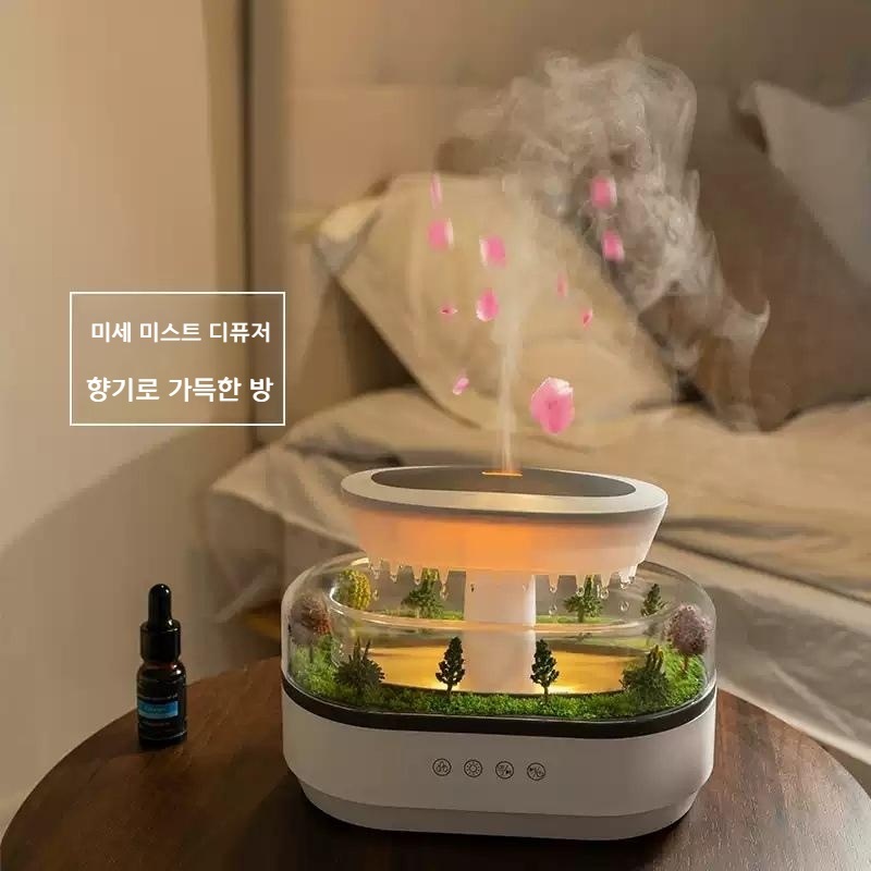 비내리는 무드등 수면등 빗소리 램프 버섯비 구름 비소리 조명 비구름 감성 빗방울 - 상세 이미지 2