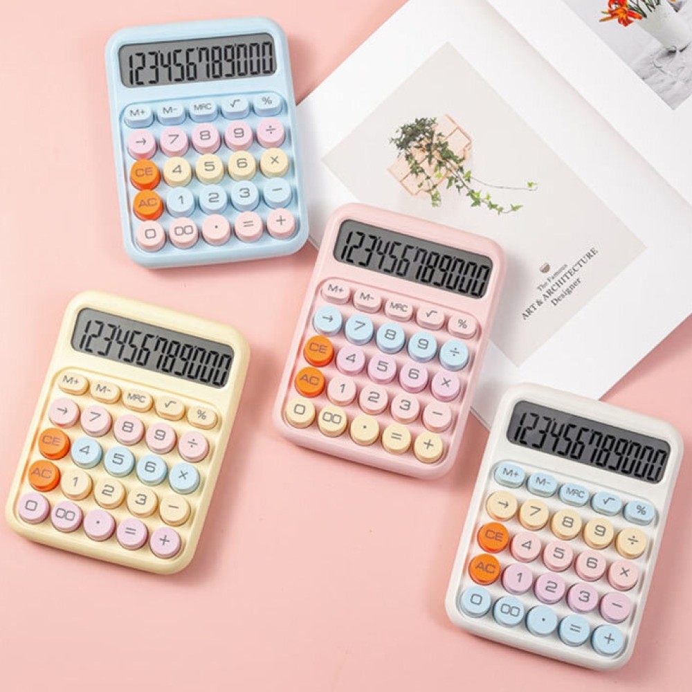 멜럽 파스텔 계산기 5color 업무 교육용 예쁜 컬러 귀여운 기계식계산기 - 메인 이미지