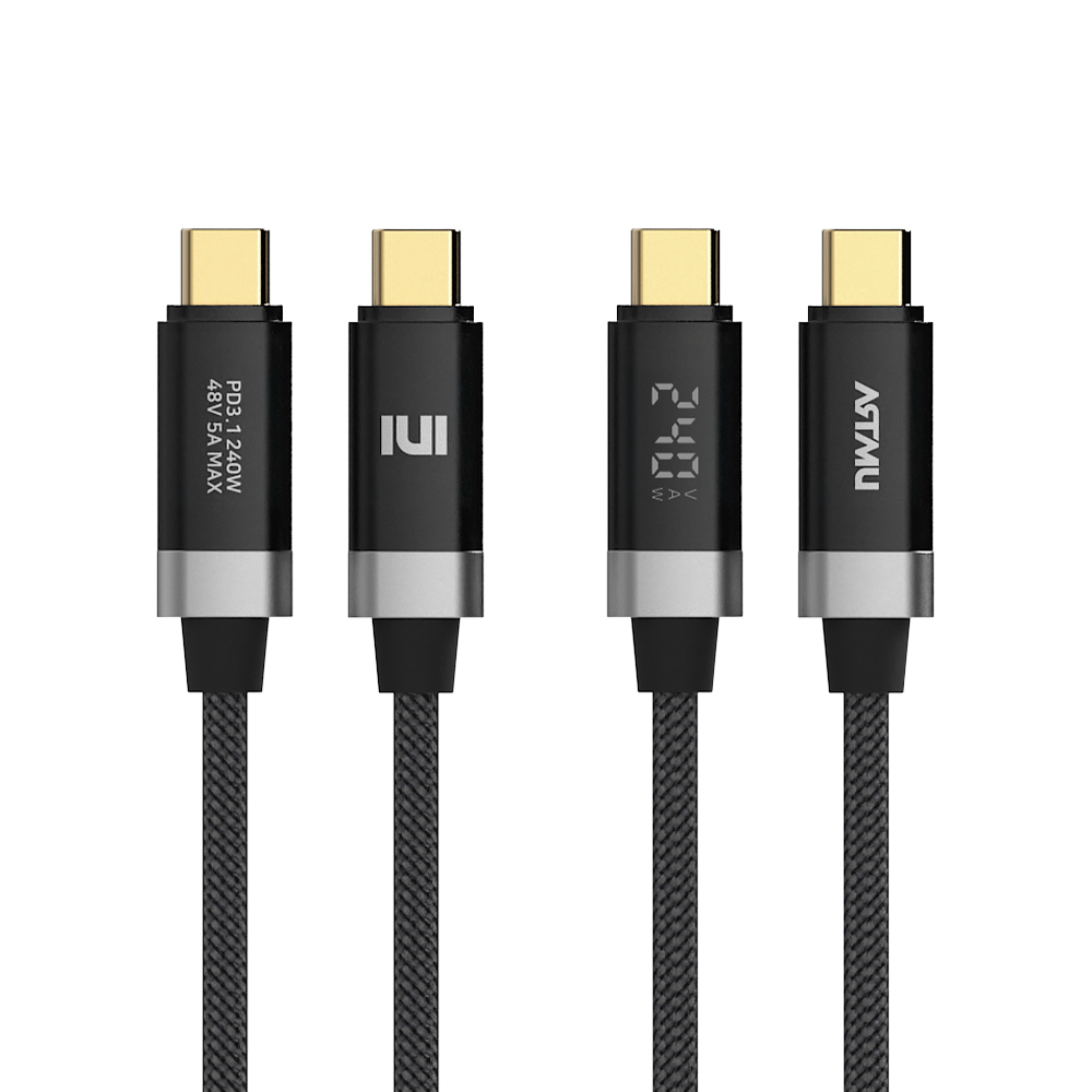 C타입 to C 100W 240W 5A PD LED 디스플레이 고속충전 케이블 50cm