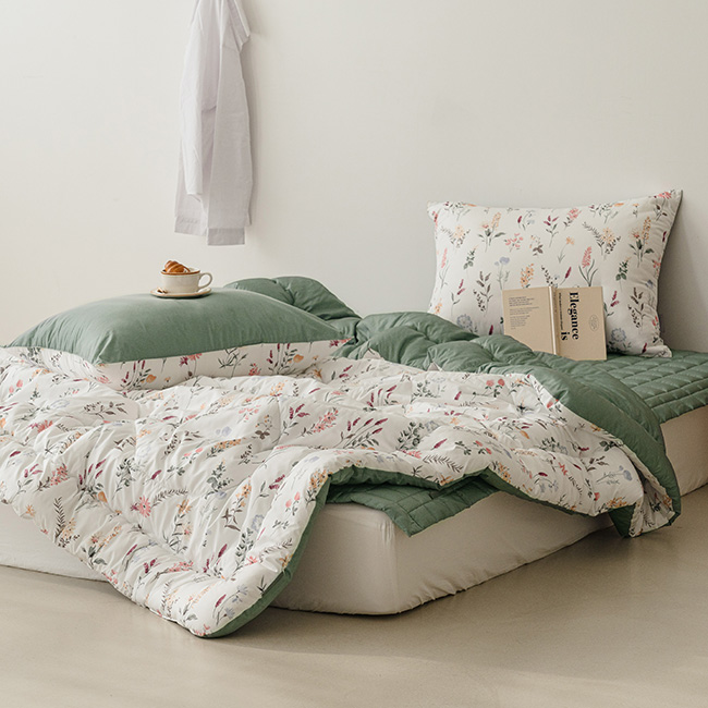 세사온라인 알러지케어 먼지없는 사계절 차렵이불패드 풀세트 올리브, Q(퀸)