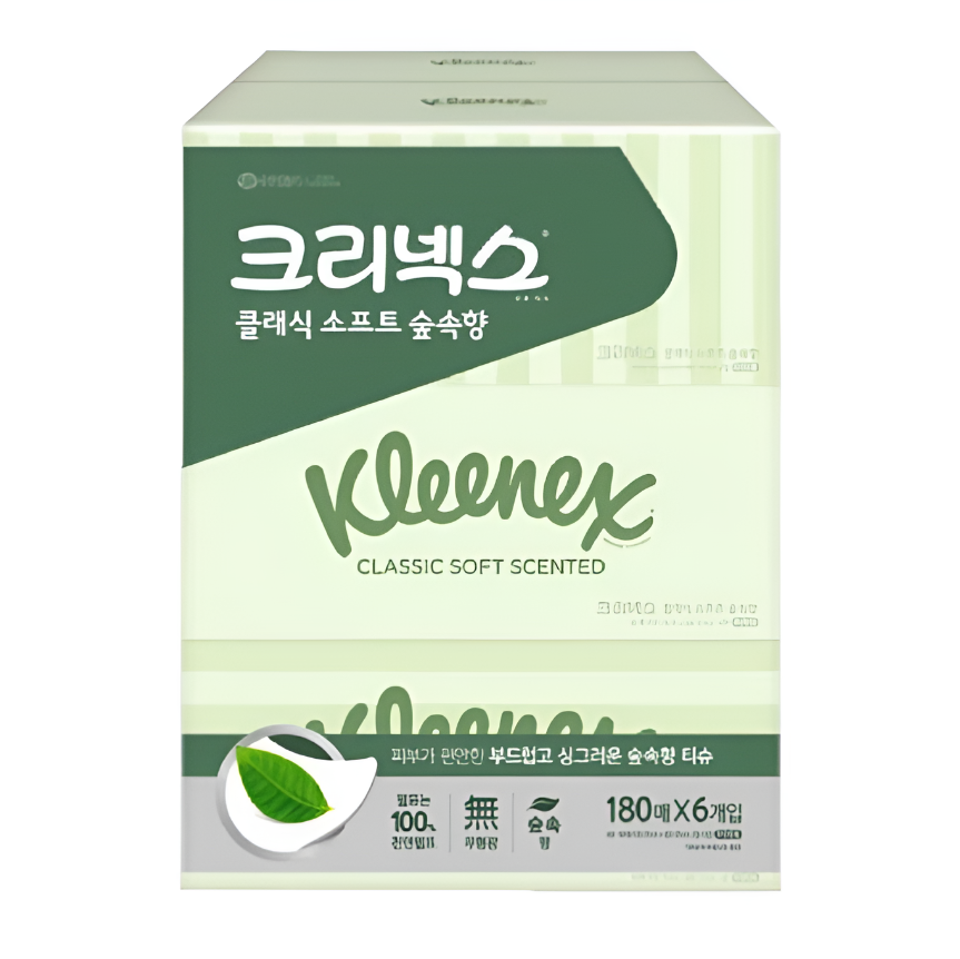 크리넥스 클래식 향더블 숲속향 각티슈 180매 6입 (0688) - 메인 이미지