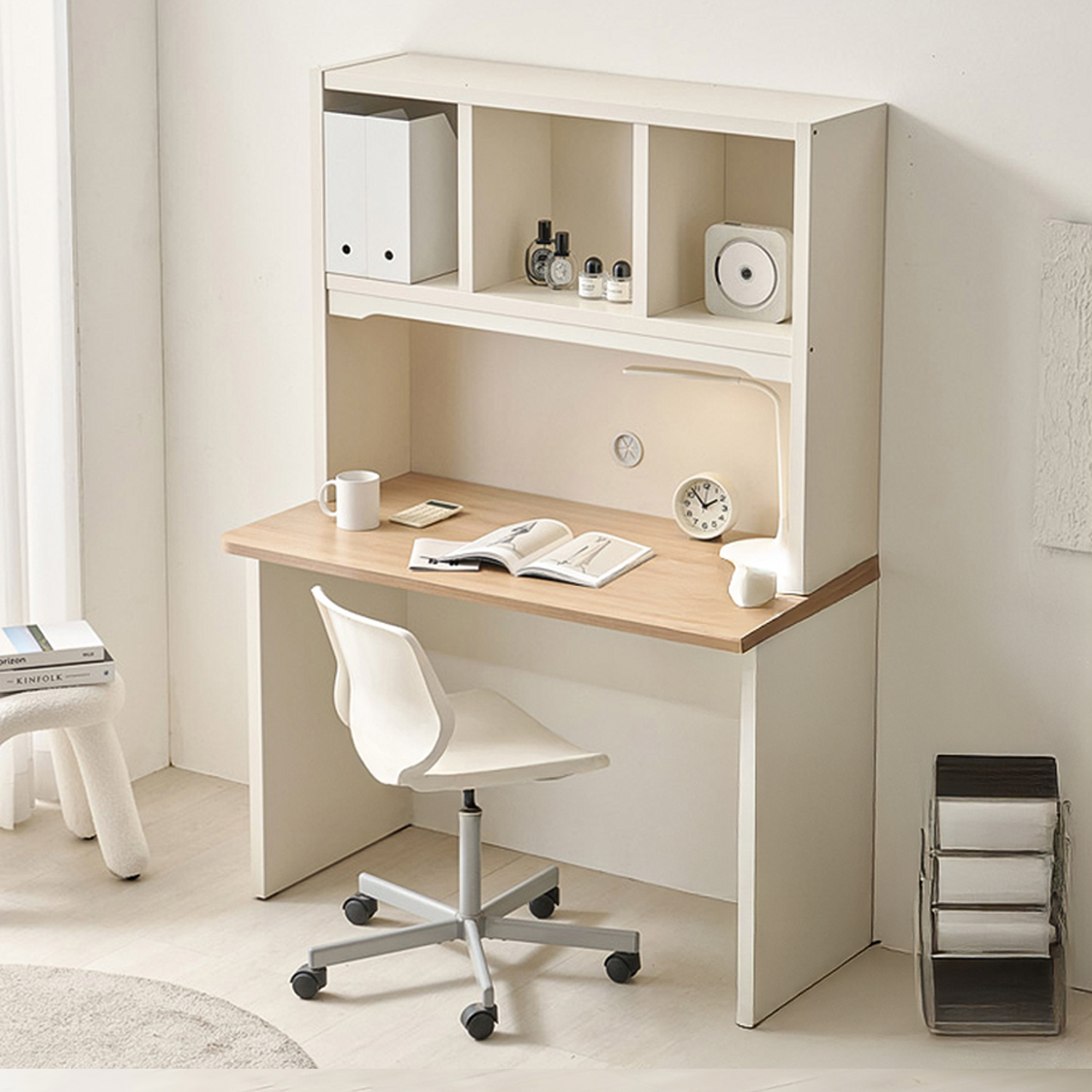 전면 책상 책장 세트 1100 책상 세트 공부방 중학생 데스크