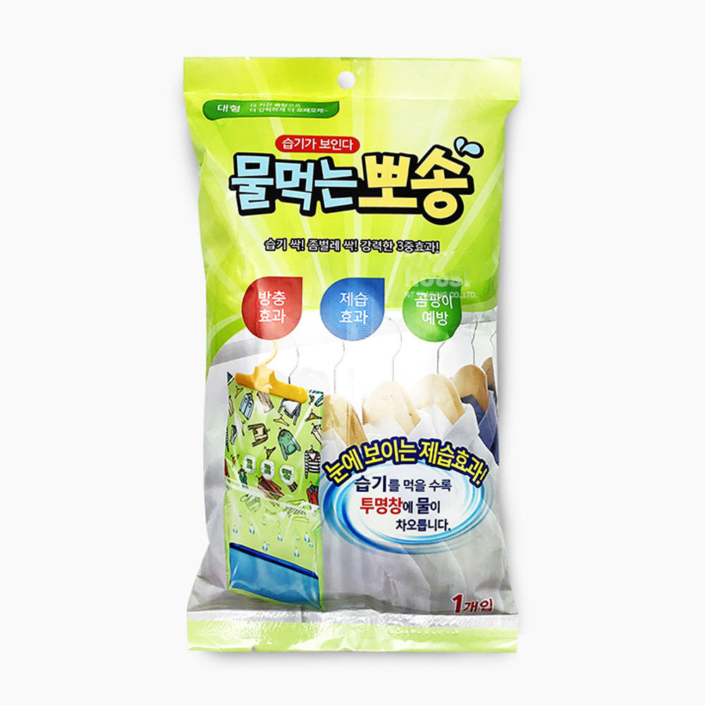 옷장 제습제 옷걸이형 습기제거제 물먹는뽀송 400g, 1개