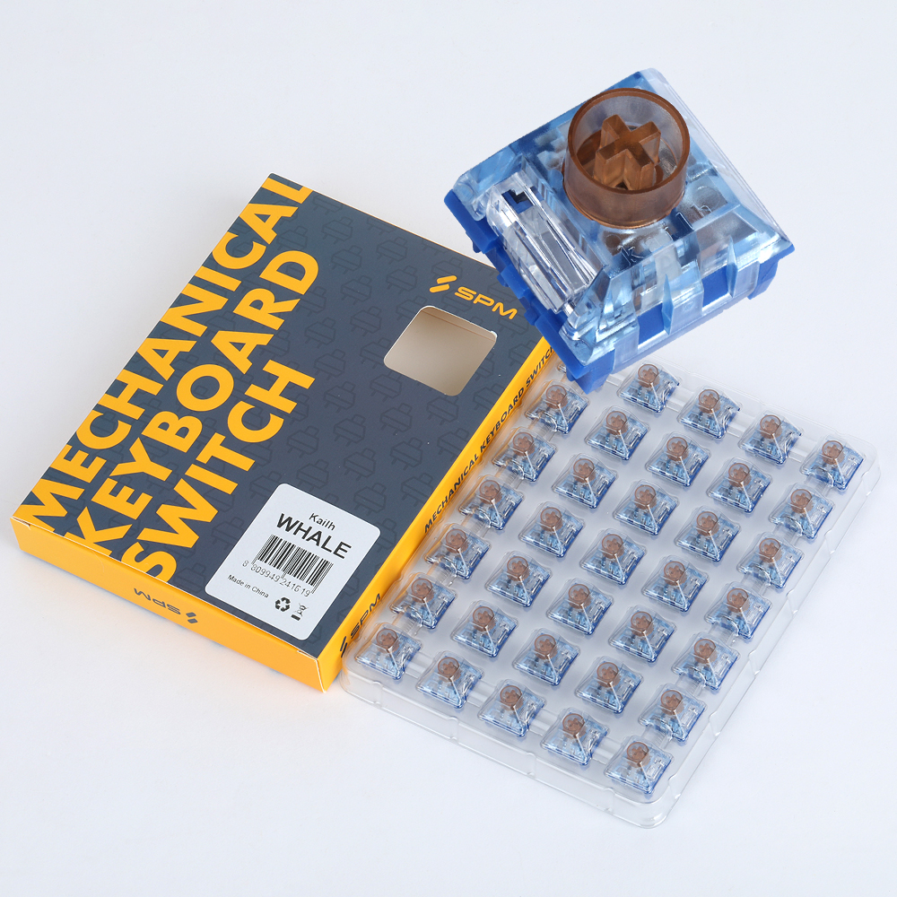카일 Kailh Deep Sea Whale 웨일 저소음 택타일 공장윤활 기계식 키보드 스위치 축 3핀 (35개 패키지)