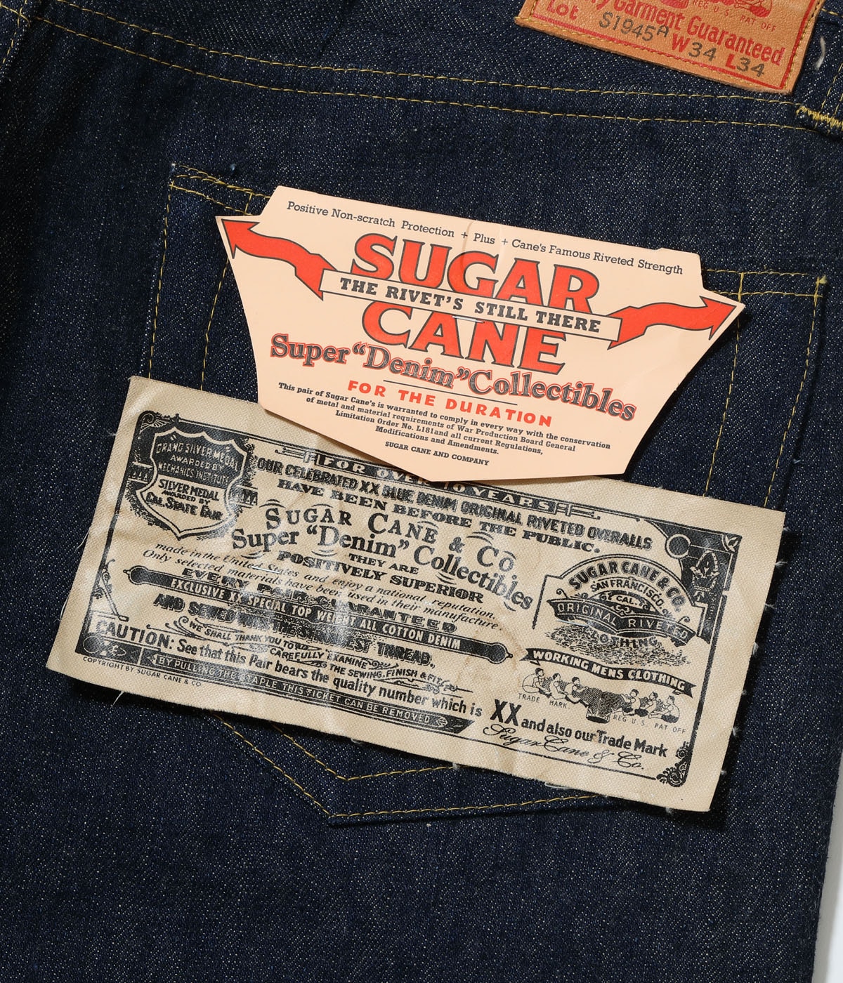 버즈릭슨 바지 SUGAR CANE Super Denim Collectibles 01 14oz BLUE WAIST OVERALLS S1945 MODEL 25SS SC49001 - 상세 이미지 4