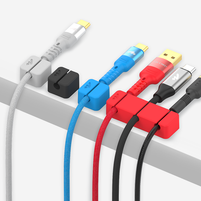 실리콘 케이블 선 정리 고정 홀더 1구 2P