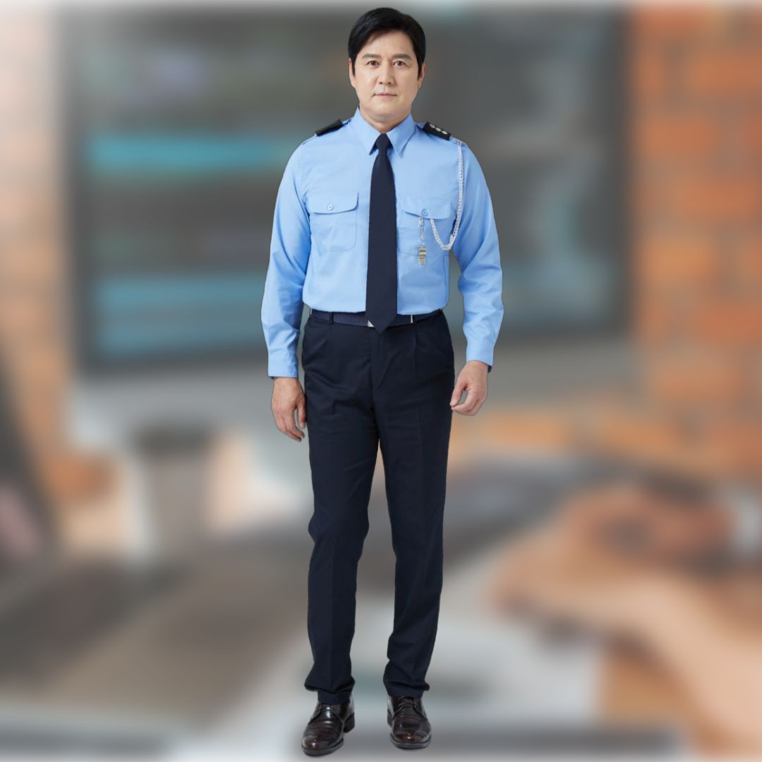 아트윈 K-05 경비복 셔츠 블루 단체 유니폼 긴팔 상의 카라셔츠 회사 단체복 셔츠 - 상세 이미지 3